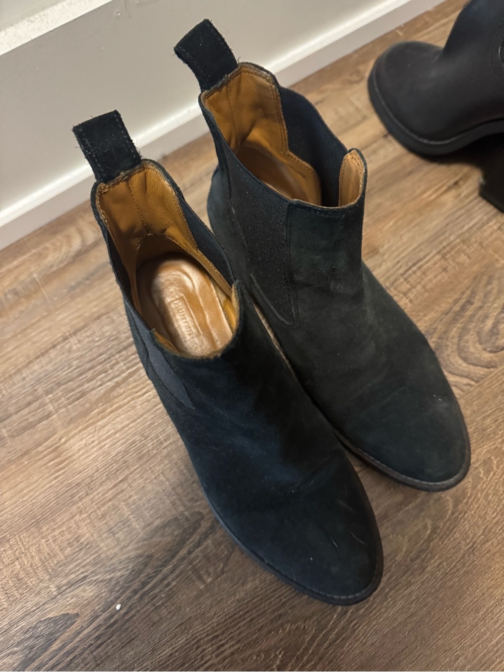 Hunter Black Suede Chelsea Ankle Boots